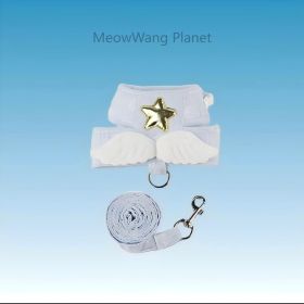 Dog Leash Cat Leash Heavenly Angel Wings Pet Harness Leash Set Luxury Adjustable Vest For Kittens Small Dogs Chic Secure Escape Proof Luxury Pet (Option: L)