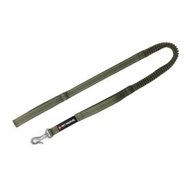 PETMARVEL 4-6 FT Shock Absorbing Tactical Dog Leash Dual Handle For Training (Option: Army Green-One Size)